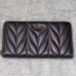 Kate Spade Briar Lane Quilted Neda Wallet, Gunmetal, WLRU5130